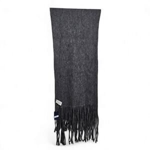 Lucky Brand Women's NWT Solid Brushed Knit Gray Scarf with Fringe